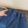 Детский ковбойский комплект для мальчиков и девочек 18–8 лет, весенне-осенняя толстовка с капюшоном, детские однотонные джинсы, комплект из двух предметов 240226