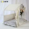 Afneembare Hond Huis Huisdier Bed Tent Kat Kennel Indoor Boog Ontwerp Puppy Mat Sofa Slaapzak Winter Nest Voor katten Y200330238g