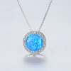 Retro Necklace S925 Silver Opal Micro Set Zircon High End Pendant Necklace European Fashion Women Box Chain Necklace Wedding Party Jewelry Valentine's Day Gift SPC