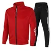 Spring and Autumn Mens Stand Collar Zipper Sports Suit Tide Brand Two-piece Sportswear Customized