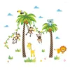 Wall Stickers Cartoon Coconut Tree Monkey Children's Room Decoration For Kids Living Decalremovable