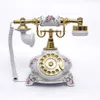 Téléphone Antique en céramique avec Style Vintage et téléphone de bureau Rose en relief blanc pour salon Decor246H