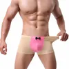 Underbyxor 2024 Howe Ray Ice Silk Men underkläder Sexig Boxer Shorts Gay Thin Soft Breathable Man Boxers Seamless Solid Man