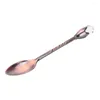 Coffee Scoops 1PC Long Handled Stainless Steel Dessert Ice Cream Tea Spoon Cute Diamond Shapes Flatware Sets Mini Honey Dipper Mixer