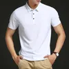 Verano Hombres Polo Camisas Solapa Color Sólido Seda de Hielo Suelta Manga Corta Camiseta Hombres Golf Polo Camisas Casual Tops Hombres Ropa 240301