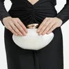 Acrylic egg shape clutch bag women designer evening party cute purse rose shell handbag High Quality 240305