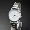 Casual AD Clover Kvinnor Män unisex 3 Löv bladstil Silver Metall Steel Band Analog Quartz Watch With Small Logo278i