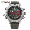 WEIDE homme marque de luxe décontracté Quartz mouvement horloge led numérique analogique bracelet en Nylon Camouflage cadran montre-bracelet Relogio