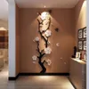 Flor de ameixa 3d espelho acrílico adesivos de parede quarto diy arte decoração da parede sala estar entrada fundo da parede Decoration257S