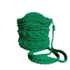 Новая летняя свежая сумка на одно плечо с косым крестом, полая ручная тканая сумка для травы, хлопковая веревка, крючок, игла, мини 240312