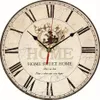 Grande horloge murale en bois à fleurs Vintage, cuisine Antique Shabby Chic rétro2440