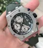 Orologio tattico AP di marca Royal Oak Offshore Serie 26238TI Lega di titanio quadrante verde Orologio da tempo per macchine sportive per il tempo libero e il tempo libero