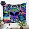 Trippy Alien autorstwa Brizbazaar Tobestry Hippie dywan dywan trippy gobelin na ścianę wisząca akwarela vholor gapiz dropiz t2003173