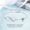 925 Sterling Silver Heart Armband Frauen Verstellbare Kristallcharme Armbänder Baum des Lebens 8 Buchstaben Roségold Designer Schmuck Paar Valentinstag Geburtsgeburte