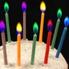 Suprimentos para festa de aniversário, 12 unidades, pacote de velas para bolo de casamento, chamas seguras, decoração de sobremesa, chama colorida, multicolor, vela 311v