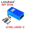 Liitokala 36V 25AH 21700 10S5P Batterie de vélo électrique 36V 25AH 1000W Batterie au lithium intégrée 30A BMS Motor de vélos électriques