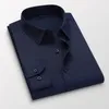 Herrklänningsskjortor långärmad vårhöstverksamhet Casual Lapel Buttons Formal Wear Black White Blue Pink