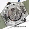 Montre AP de loisirs haut de gamme 15720 Royal Oak Offshore Series Calibre 42 Cadran vert armée en acier de précision Montre mécanique automatique pour homme