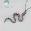 Pendants Trendy Creative Rainbow Cobra Serpentine Pendant Necklace Charm Stainless Steel Chain Necklaces Jewelry278d