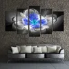 Abstract Blauwe Bloem Ingelijste Schilderij 5 Stuks Posters En Prints Muur Art Canvas Muur Foto Voor Woonkamer Decor2805