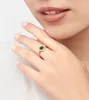 Designer 18K Rose Gold High-End personlig par Diamond Ring Fashion Trend Herr- och kvinnors ringar Färgglada ädelstenar