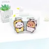 Keychains Lanyards Cartoon Kawaii Acrylic Keychain Net Red Cute Couple Schoolbag Ornaments Surrounding Stand Pendant Charm Keyring Gift wholesale ldd240312