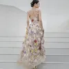 Wspaniały kwiat A-Line Promowa sukienka na imprezę 2024 Princess 3D Lace Straps