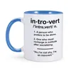 Tasses Tasse à café définition introvertie 11 oz céramique drôle bureau à domicile voyage Camping tasse à thé d'eau pour femmes hommes collègue ami