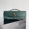 10A Atualização Espelho Qualidade Long Clutch Intrecciato Andiamo Bolsas Mulheres Artesanato Bolsas Luxurys Bolsas De Couro Genuíno Bolsa De Noite Negra Com Alça