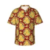 Męskie koszule Rose Floral Hawaiian Shirt Man Beach Green Flowers Short Sleeve Streetwear Graphic Retro Ovorentize bluzki