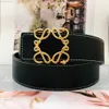 Fashion Double-sided Lychee Grain Belt Luxury Men Women Designer Belt Width 3.8cm LOWE belt Gold Silver Smooth Buckle Leather Belts