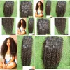 Grampo em/em extensões de cabelo kinky encaracolado afro-americano em humano 9 pçs 100g afro extensions4158618 produtos de entrega direta dhien