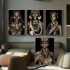 Modern African Tribal Black People Art Affischer and Prints Woman Canvas målningar Väggkonst Bilder för vardagsrum Heminredning CUAD308J