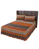 Bed Skirt Vintage Farm Barn Wood Grain Orange Elastic Fitted Bedspread With Pillowcases Mattress Cover Bedding Set Sheet