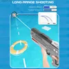 Areia jogar água diversão pistola de água elétrica à prova dwaterproof água automática dos desenhos animados pistola de água interativa verão piscina praia ao ar livre jogar brinquedos para crianças presentes adultos l240312