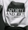 2024ss Nouveau Sporty Rich Designer T-shirt Femmes Fashin Tennis Raquette Lettre T-shirt imprimé 100% coton Casual Pull Sports Top Femmes Beach Tees