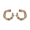 Kolczyki Dangle Fashion Luksusowe okrągłe kryształowe kobiety eleganckie vintage szampana upuszczenie kolczyków