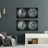 Pinturas 4 pcs amor coração 3d efeito arte de parede abstrata figura de metal estátua arte pintura de lona 19/7 polegadas moderna casa decor260x