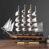地中海スタイルの木製ヨットモデルワインキャビネット装飾木製ボートクラフト家具210607255i