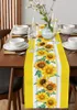 Nappe de Table en lin jaune aquarelle tournesol, décoration de mariage, cuisine de vacances, salle à manger pour décoration de fête à domicile