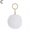 Keychains Soft Fluffy Imitation Fur Balls Keychain Plush Pompom Ball Keyring Holder Women's Backpack Pendant Car Key Accessories