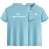 Summer Golf High Quality Cotton Mens Polo Shirts Breathable Shirt J Lindeberg Short Sleeve Tops Leisure Man Polos 240226