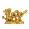 Kiwarm clássico 6 3 chinês geomancy ouro dragão estatueta estátua ornamentos para sorte e sucesso decoração casa craft295o