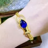 Beißendes modisches Smaragd-Weinlese-antikes kubanisches Kettengeist-Schlangen-königsblaues Armband für Frauen-Armband