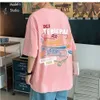 Mannen en vrouwen Chaopai High Street Amerikaanse korte mouwen voor heren zomer Piaoshuai nieuwe losse half mouwen Instagram puur katoenen T-shirt PLEIN BEER
