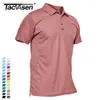 Men's Polos TACVASEN Summer Colorful Fashion Polo Shirts Short Sleeve T-shirt Quick Army Team Work Green T-Shirt Clothing ldd240312