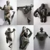 Decoratieve Objecten Beeldjes 3D Door Muur Figuur Sculptuur Hars Galvaniseren Imitatie Koper Abstract Woonkamer Decoratio242y