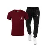 Tute da uomo 2024 Uomo Primavera ed Estate T-shirt con stampa in cotone di marca Tuta 2 pezzi Set Casual maniche corte Jogger