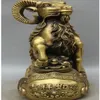 15 Chinese Brass treasure bowl Money Feng Shui Zodiac Year Sheep Goat Statue259Z