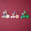 Keychains Lanyards Creative Candy Color Flower Heart Pendant Keychain Cute Small Flower Key Ring Bag Pendant Accessories ldd240312